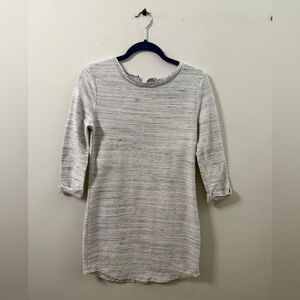 Gap Women Dress Blue White Smile Hemline Zips in Back Folded Cuffs Sz SM